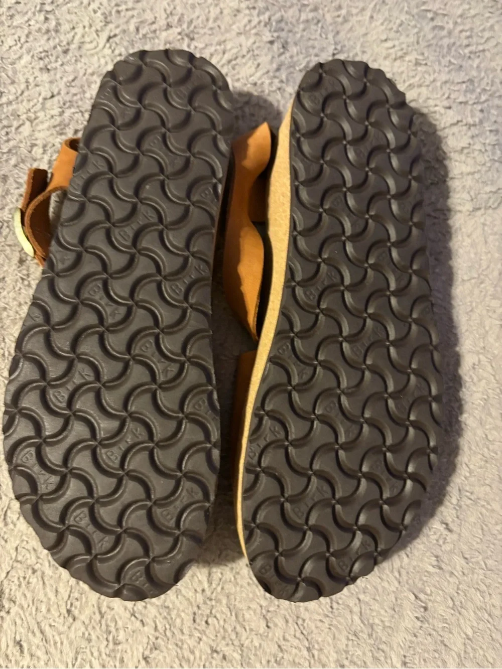 Papillio Birkenstock Soley Cognac Leather Wedge Sandals EU 40 US 9-9.5